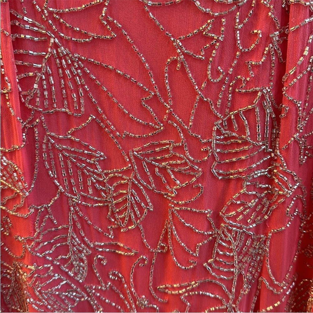 Oleg Cassini Pink Beaded Cocktail Dress - Picture 3 of 7
